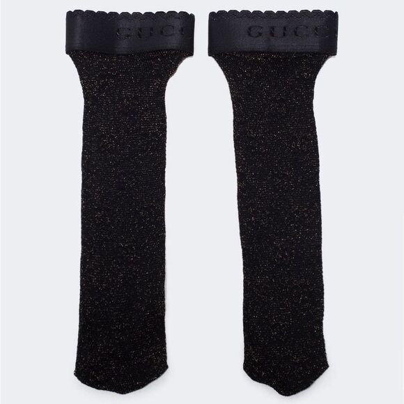 New with tags Gucci Black Socks with metallic threading - Picture 1 of 6